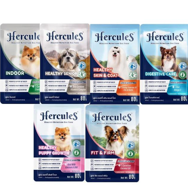 (ยกกล่อง12ซอง) Hercules เฮอร์คิวลิส อาหารสุนัขเปียก แบบซอง 80g.*โปรดอ่านรายละเอียดก่อนสั่งซื้อ