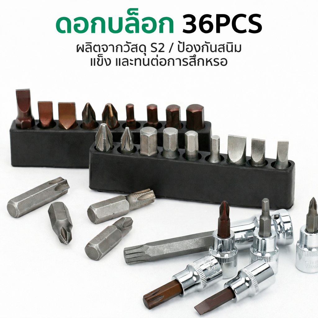 REAIM ชุดเครื่องมือ CRV 121ชิ้น ชุดเครื่องมือช่าง ชุดประแจ เซ็ตเครื่องมือซ่อมรถ ชุดบล็อก1/4 Tool Set ราคา ถูกที่สุด ดีลบีเคเค แกลเลอรีภาพที่ 8