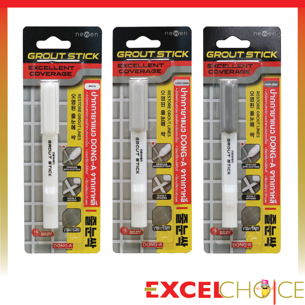 DONG-A กาวยาแนว ปากกายาแนวร่องกระเบื้อง ขาว เทาอ่อน เทาเข้ม GROUT STICK