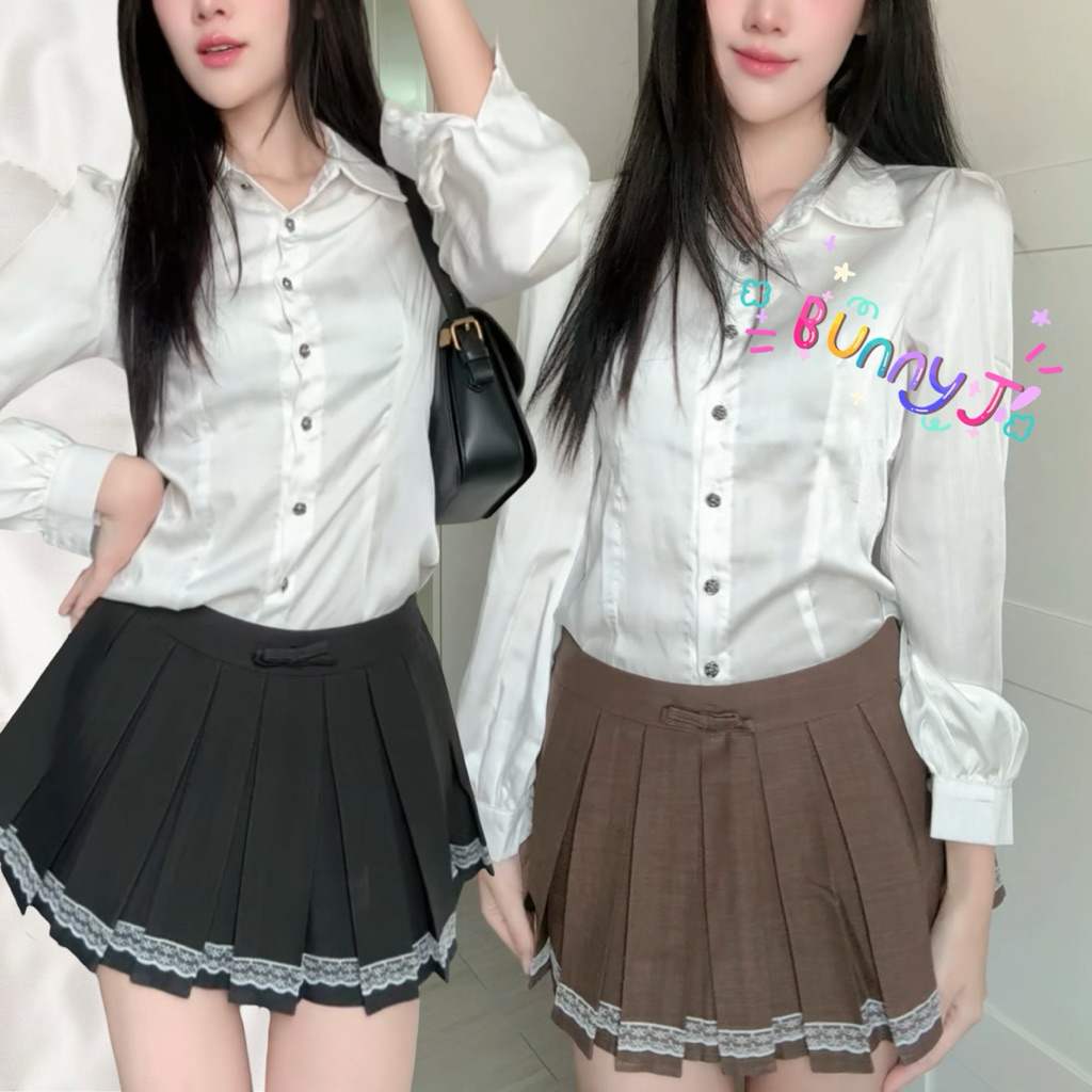 กระโปรงพลีสสั้น ผู้หญิง Skirt เอวสูง มีซับใน รูปที่ 6