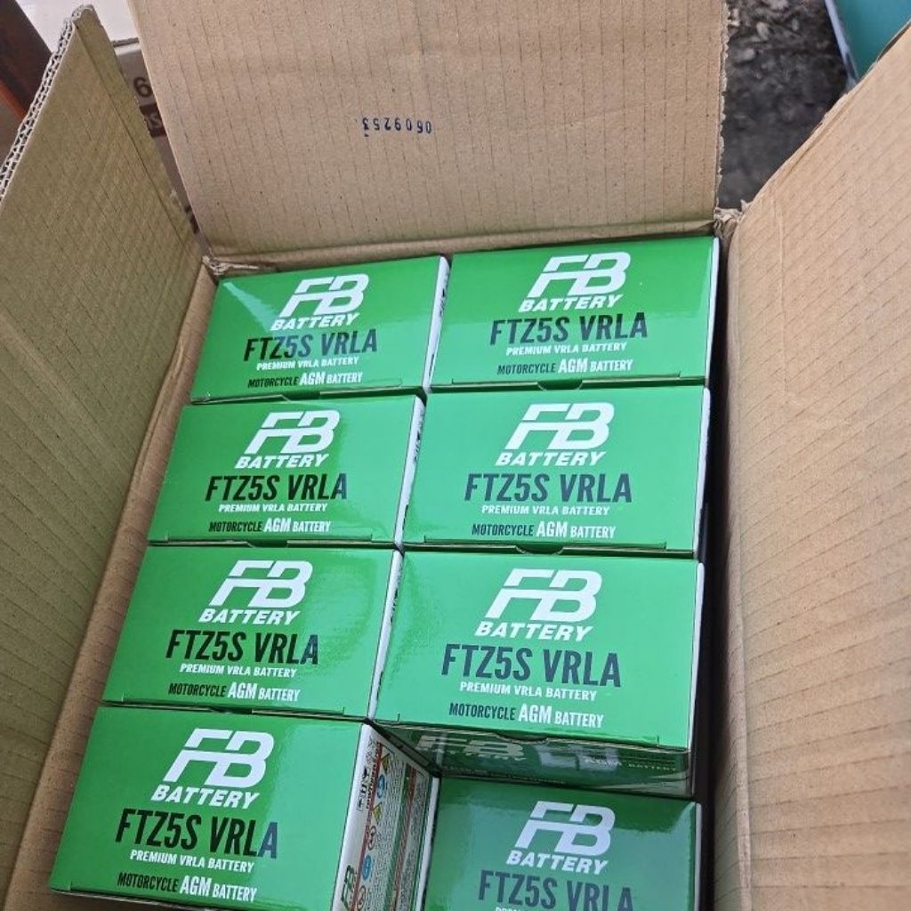 แบตเตอรี่​ มอเตอร์ไซค์​ FB 5 แอมป์​ ของแท้​ (เอฟ​บี)สำหรับมอเตอร์ไซค์​ 125 cc