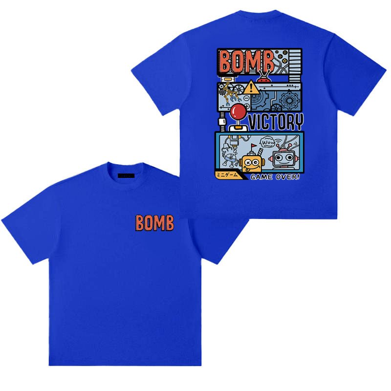 Lucifer （จัดส่งตลอด 24 ชั่วโมง） เกาหลี oversize คอกลม เสื้อยืด CMDXY0408 ผ่อน ผ้าคอตตอน ลายสกรีน ฤดูร้อน สบาย - รูปที่ 6