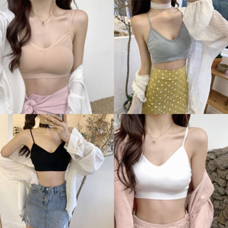 NY005 สปอร์ตบราสายเดี่ยวผ้าร่อง สปอร์ตบรา แบบสวม มี7สี มีฟอง…