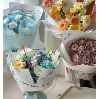 🌈EPA🌈กระดาษห่อดอกไม้เกาหลี กันน้ำ หลากสี หลายสไตล์ แพ็คละ 20…