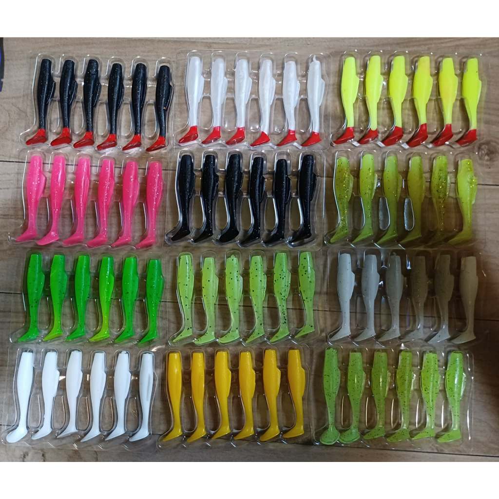 [คนตกปลา] ปลายาง ทรง Zman ขนาด 6.5ซม. เนื้อยางนุ่ม เหนียว หางพริ้ว เหยื่อปลอม สำหรับงาน ปลาช่อน ปลากระพง (1แพค 6ตัว)