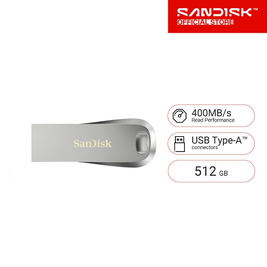 SANDISK ULTRA LUXE USB 3.2Gen1 แฟลชไดร์ฟ 512GB (SDCZ74_512G_G46)