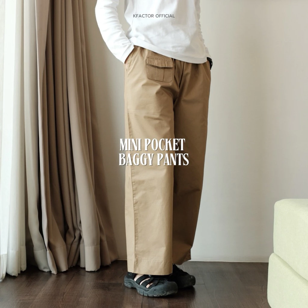 Mini Pocket Baggy pants กางเกงกระบอกใหญ่ ทรง Baggy ดีเทลกระเป๋าเล็กด้านหน้า ใส่ได้ทั้งผู้หญิงและผู้ชาย