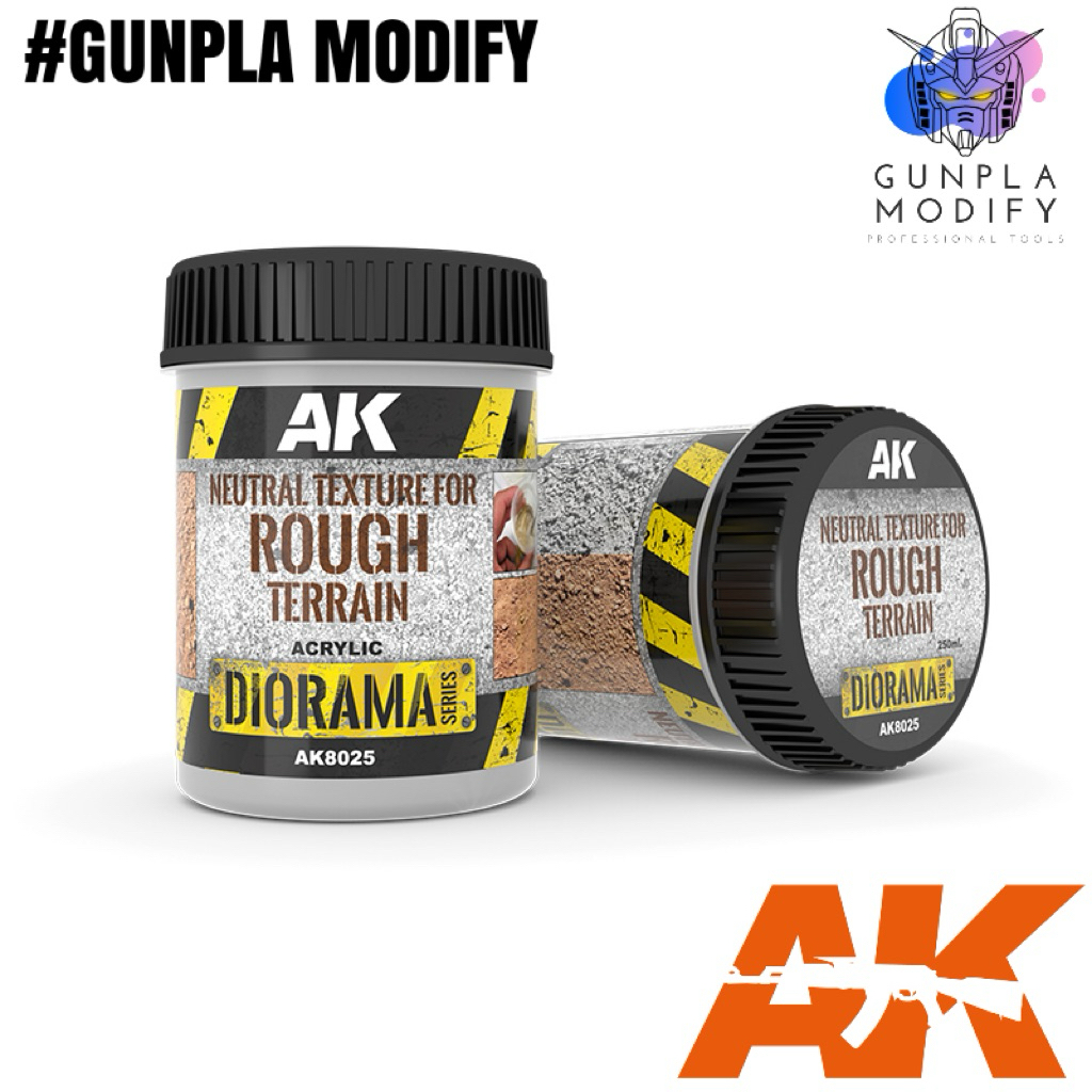 AK INTERACTIVE 8025 Neutral Texture For Rough Terrain พื้นผิวจำลองแบบพื้นหยาบสีกลาง Acrylic ขนาด 250 ml