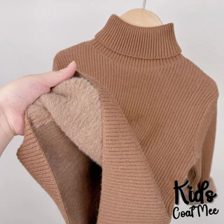 สเวตเตอร์คอเต่าไหมพรมผ้าร่องบุขนฟลีส สำหรัเด็ก KS49 JORY SWEATER