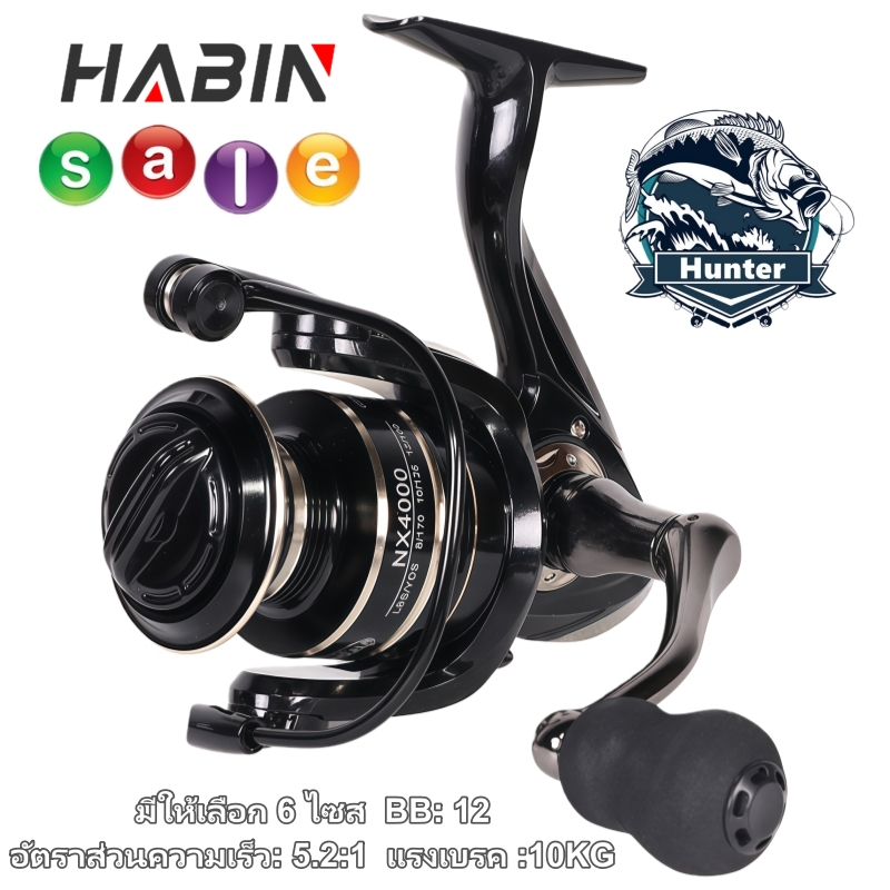 รอกสปินนิ่ง รอกตกปลา Fishing reel หมุนได้ซ้ายและขวา อัตรา 5.2:1 รุ่นNX1000-NX6000 ผลิตจากวัสดุที่แข็