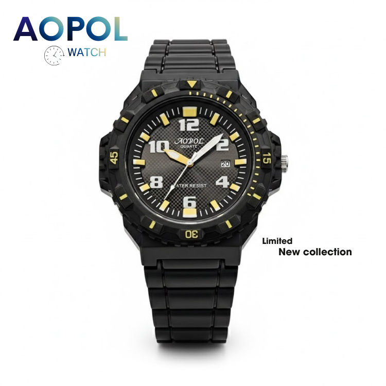AOPOL นาฬิกาข้อมือ วันที่ เข็มเรืองแสง ดีไซน์สุดเท่ กันน้ำ พร้อมส่ง