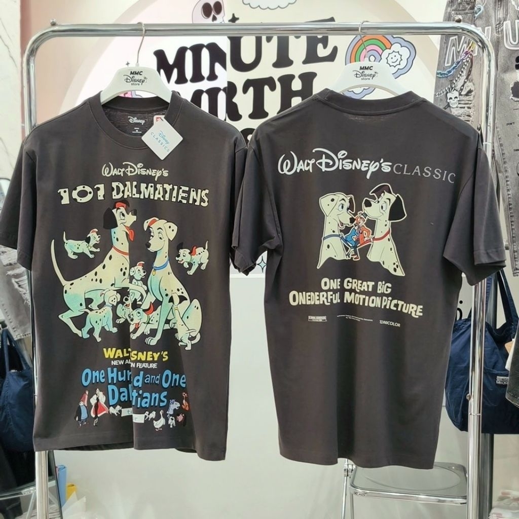 เสื้อยืดการ์ตูน ลาย 101 dalmatians สีเทา ลิขสิทธิ์แท้ ( TMX-257 )