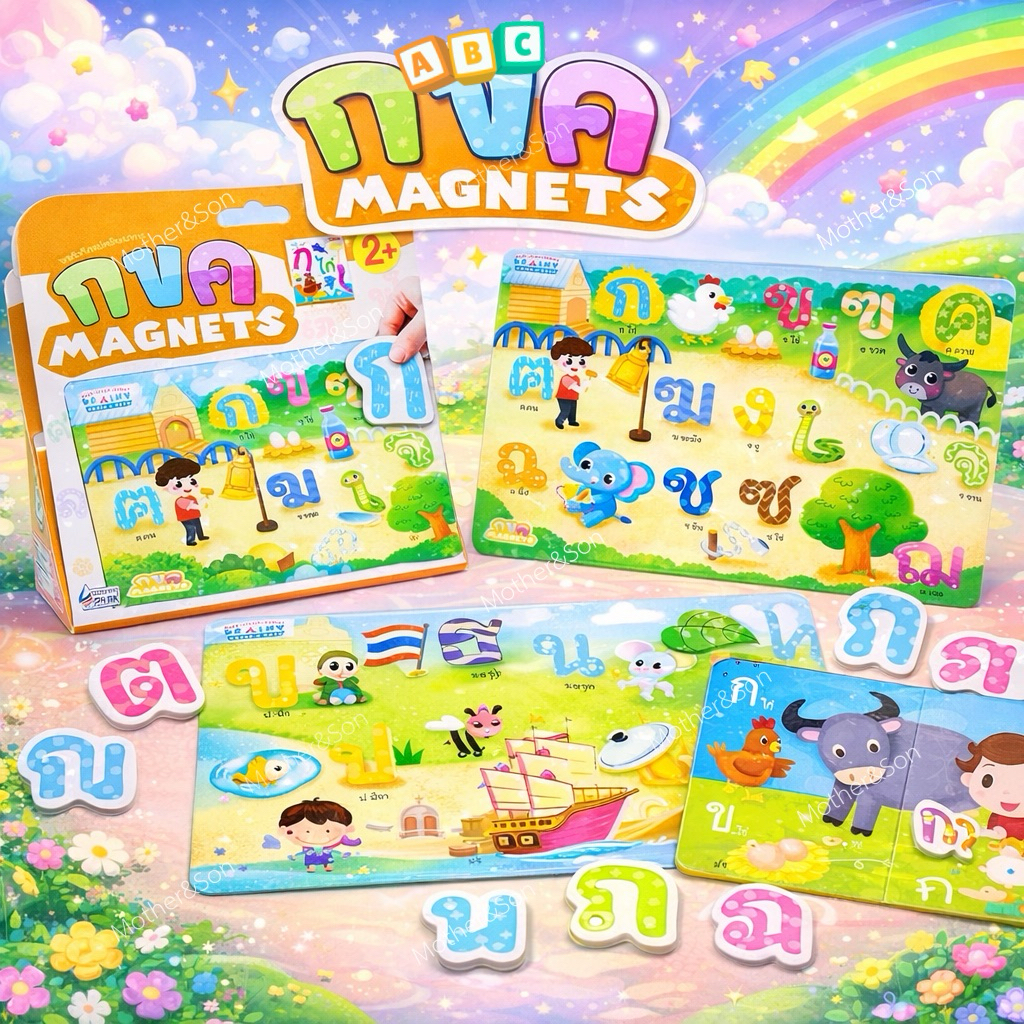 * ออกบิล (ทักแชท)🔤🌈 กขค ABC MAGNETS – แม่เหล็กพยัญชนะไทย สีสดใส เสริมพัฒนาการ