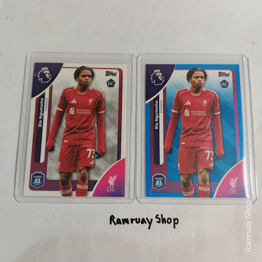Topps การ์ดนักบอล Premier League Base Card 2025-2026 Rookie Card (RC) Rio Ngumoha Liverpool ของแท้ ส