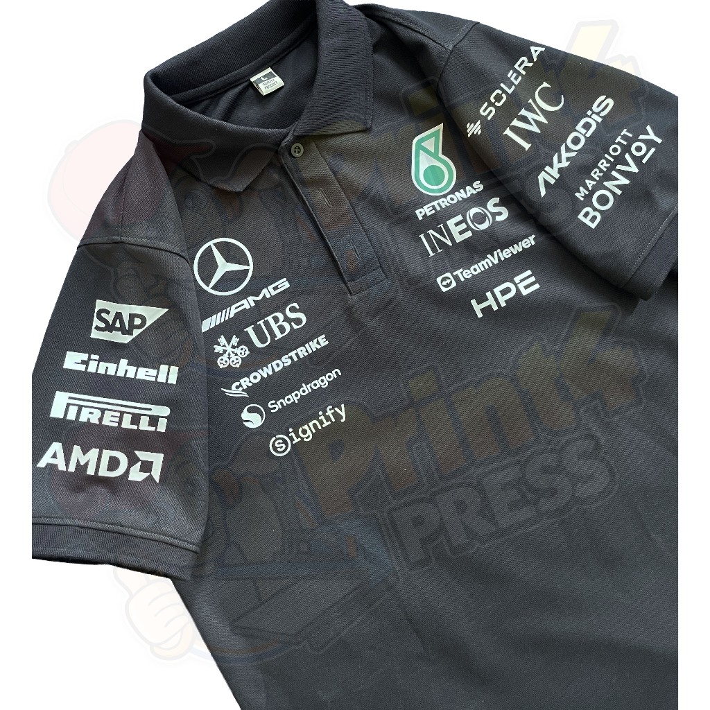 Polo คอปกสีดำ เมอซิเดส Mercedes F1 2026 AMG Petronas เสื้อเชิ๊ต เสื้อคอปก เสื้อ shirt 100% Cotton ผ้าคอตตอน100% ราคา ถูกที่สุด ดีลบีเคเค แกลเลอรีภาพที่ 6
