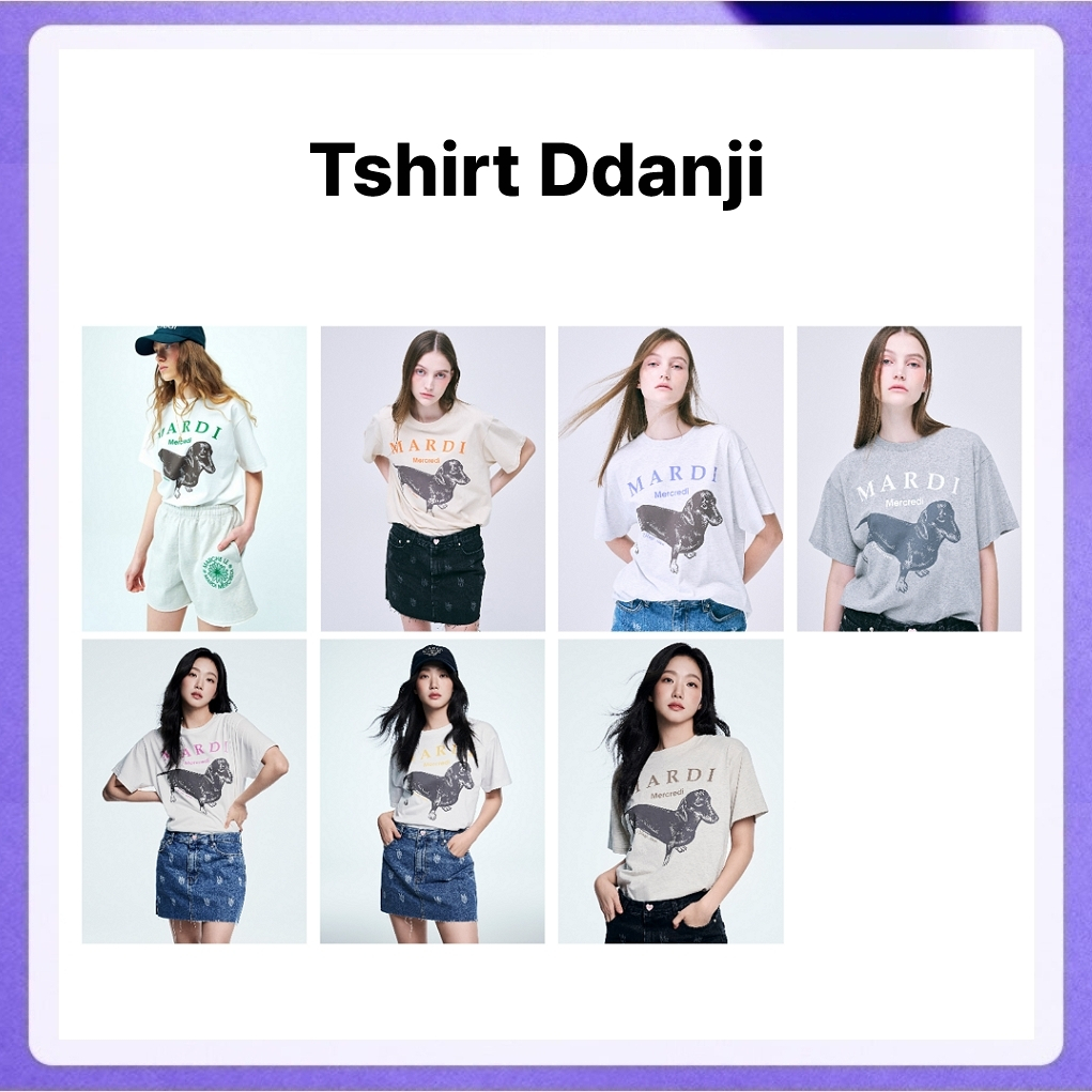 Mardi Mercredi Tshirt Ddanji (Light Beige, Ivory Pink, White Tangerine, Grey White, Oatmeal Taupe, Ivory Pink)