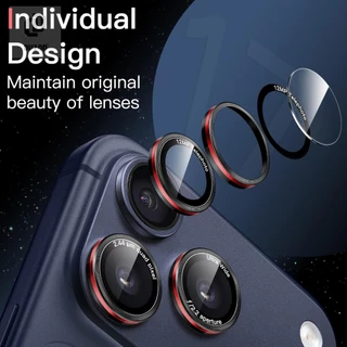 ฟิล์มเลนส์ DUZON Camera Lens Protector for iPhone 17 12 13 14 15 16 PRO MAX PLUS MINI Glass Metal Individual Ring Cover