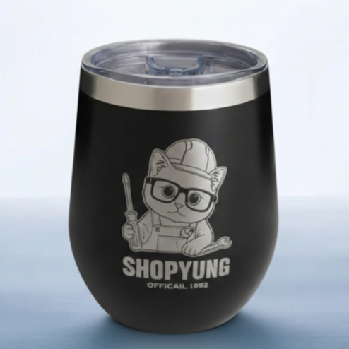 แก้วเก็บอุณหภูมิ 12 oz เลเซอร์ตามแบบ ชื่อ/ข้อความ/โลโก้ ออกแบบเองได้