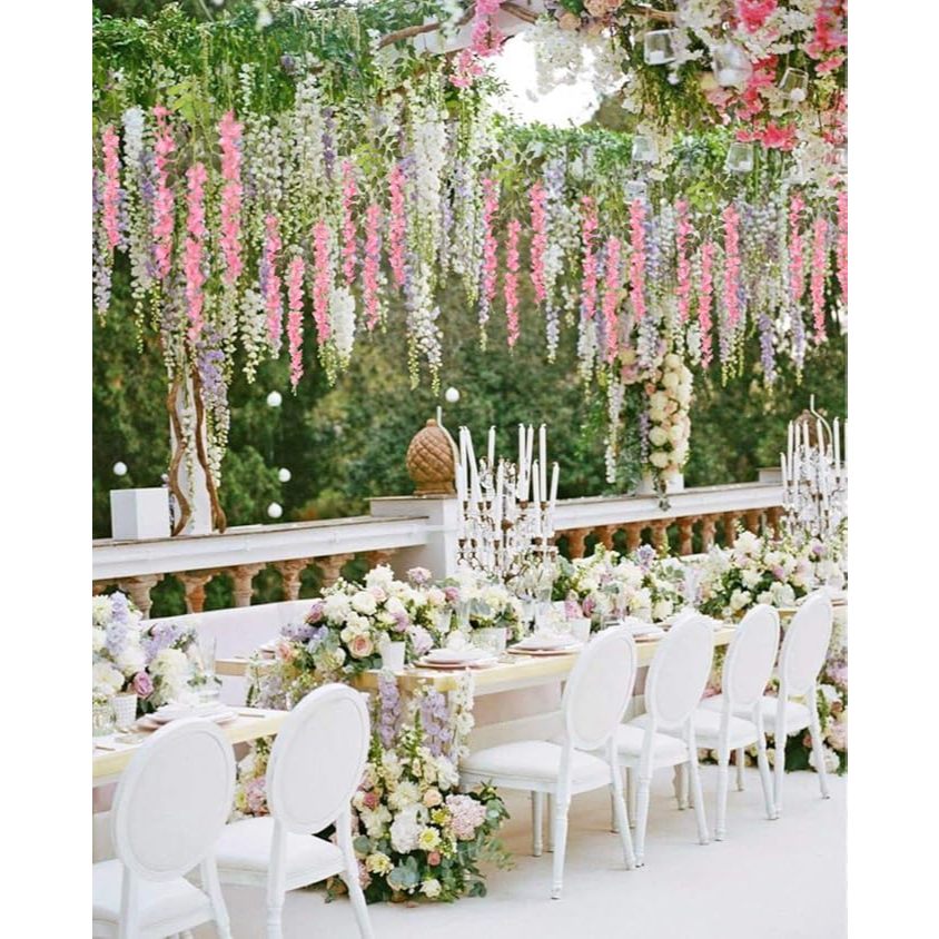 110เซนติเมตรวิสทีเรียดอกไม้ประดิษฐ์เถาผู้ชายตกแต่งสวนกลางแจ้งตกแต่งช่อตกแต่งงานแต่งงาน - รูปที่ 5