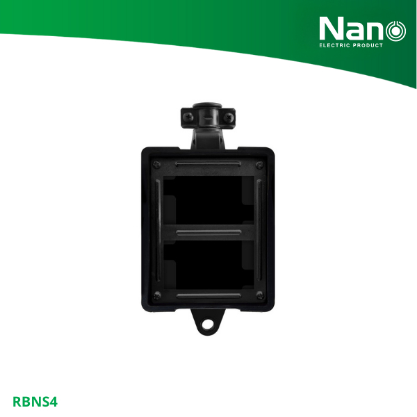 NANO บล็อคยางเปล่า ใส่เต้ารับได้ 4 ช่อง (1 ชิ้น/กล่อง) รุ่น RBNS4