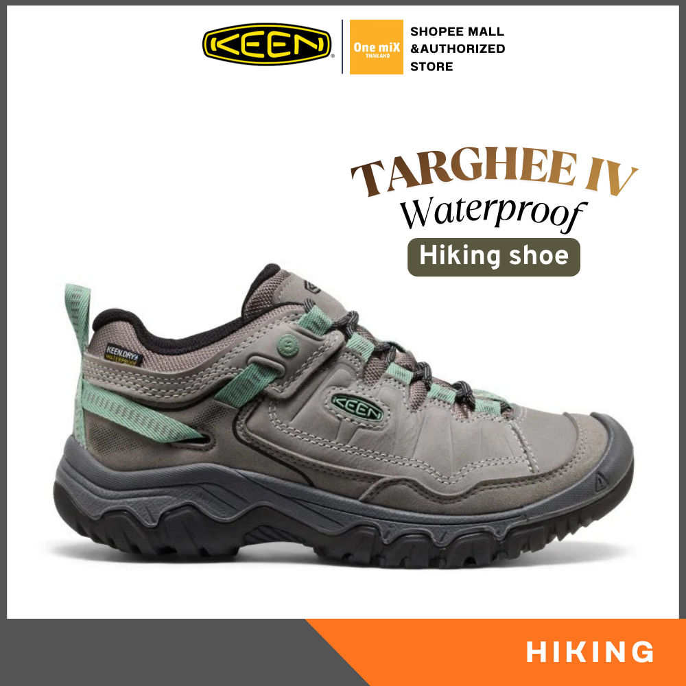 KEEN Women's Targhee IV Waterproof Hiking shoe (ALOY/GRANITE GREEN) รองเท้าเดินป่า คีน แท้ กิจกรรม สายลุย ผู้หญิง