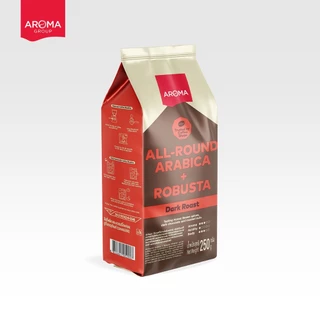 Aroma coffee เมล็ดกาแฟคั่ว All-Round Roasted Coffee ชนิดเม็ด บรรจุ 250กรัม/ซอง