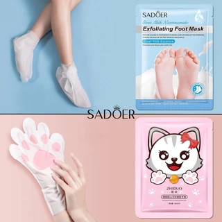 SADOER มาส์กมือ มาส์กเท้า นมแพะ บำรุงผิวลดเลือนริ้วรอยที่มือและเท้า ขัดผิว ต่อต้านริ้วรอย หนึ่งแพ็คประกอบด้วยสอง