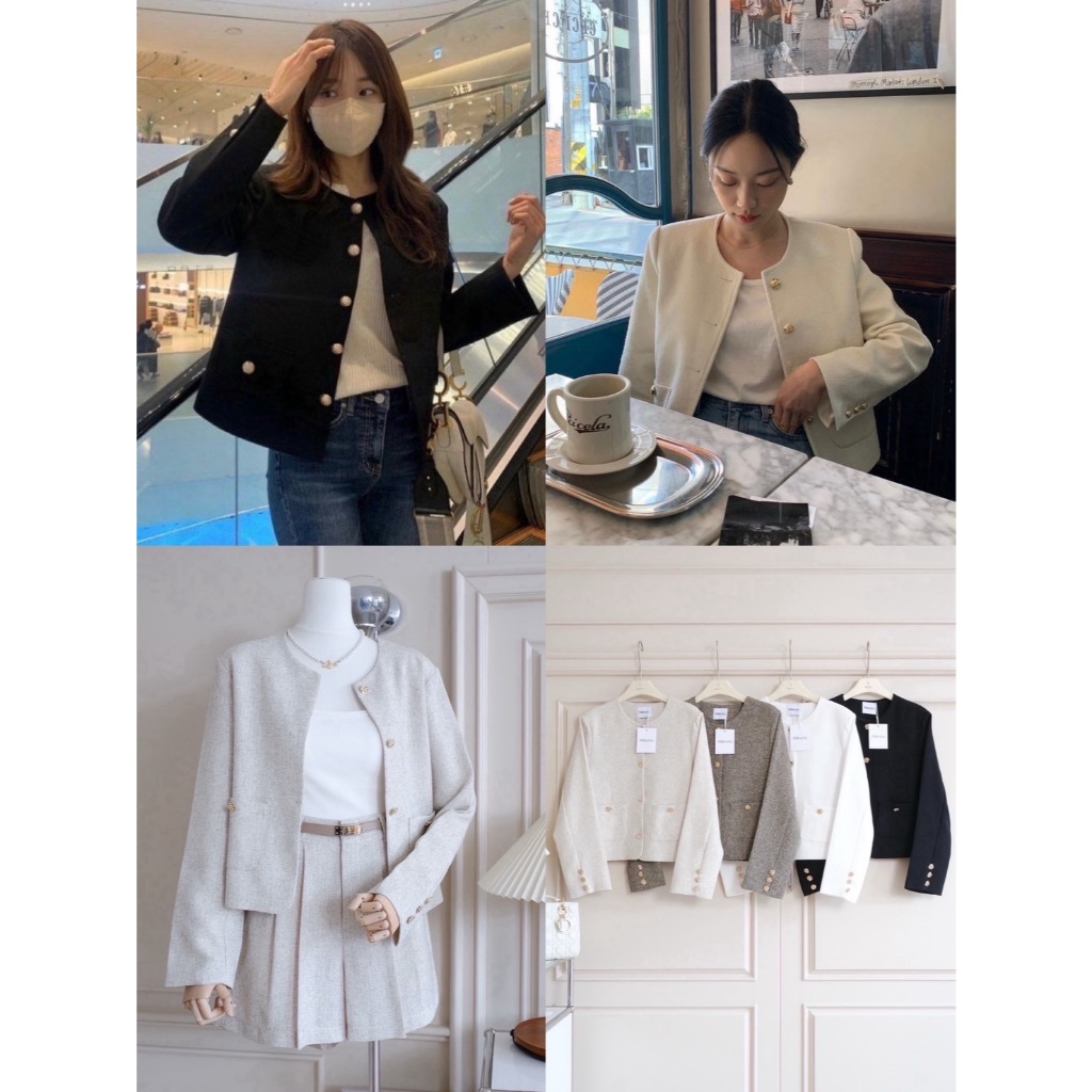 •PRISANA• PSN 78434 เสื้อคลุมสไตล์สูท งานผ้าทวีตเกรดแพง ใส่ไม่คันระคายผิว