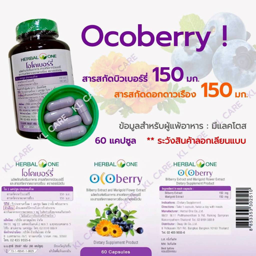 Ocoberry Billberry โอโคเบอร์รี่ สารสกัดจากบิลเบอร์รี่ ดอกดาวเรือง บำรุงสายตา ลูทีน อ้วยอัน 60 แคปซูล - รูปที่ 4