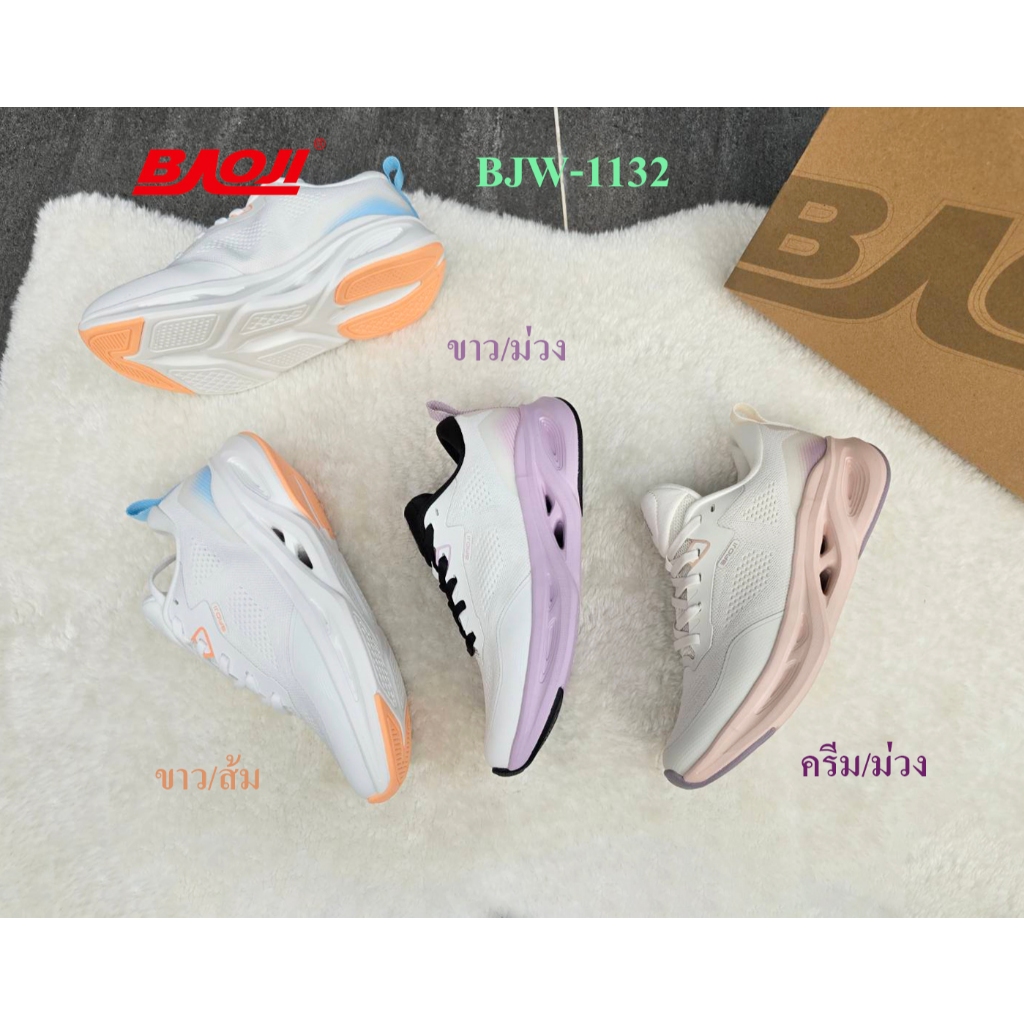 **BAOJI (บาโอจิ)** [ลิขสิทธิ์แบรนด์แท้] (BJW-1132) รองเท้าผ้าใบ รองเท้าวิ่ง สามารถใส่ออกกำลังกายได้ 