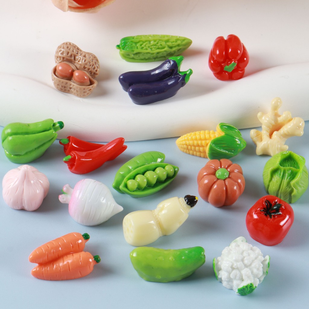 j727ผักผลไม้จิ๋วของเล่นจำลองแพ็คละ 10 ชิ้น