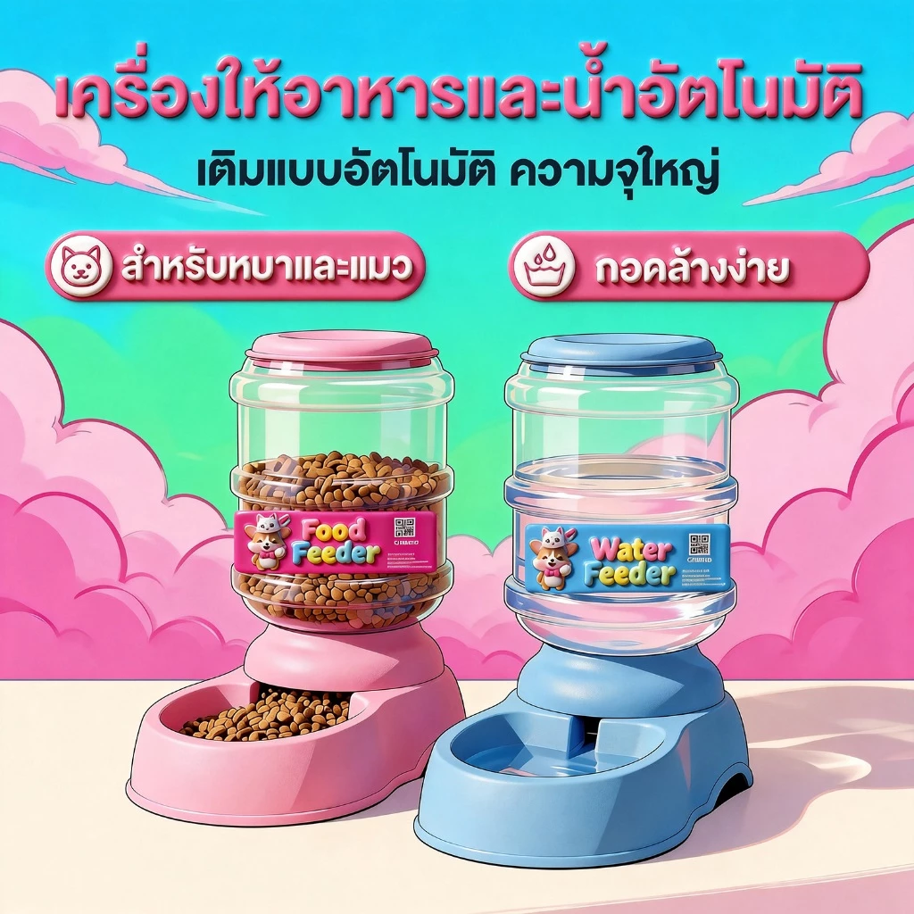 Boqi factory เครื่องให้น้ำให้อาหารสุนัขอัตโนมัติขนาดใหญ่ 3.8 ลิตร แยกขาย ราคาต่อชิ้น CN045-CN046