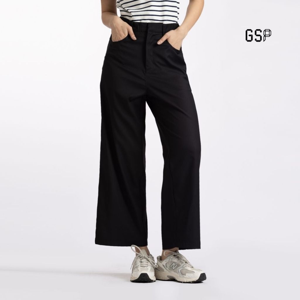 GSP Pants Lycra stretch กางเกงขายาว สีดำ P9YABL