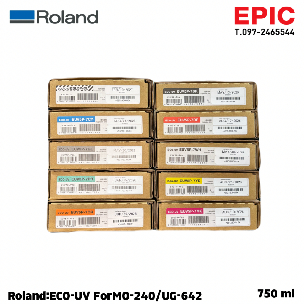 ตลับหมึก:Roland Eco UV EUV5P-7/ESL5P-CL For LG-640/MO-240(750ml/500ml)