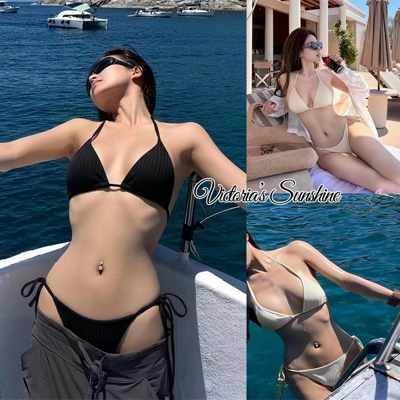 สไตล์ฤดูร้อนใหม่ ชุดว่ายน้ำบิกินี่ เว้าหลัง sexy bikini 2 ชิ้น เที่ยวทะเล#1134