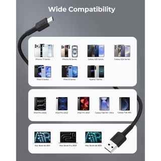 AUKEY CB-DAC05 สายชาร์จ Nylon USB-A to USB-C 3A QC3.0 รองรับ CarPlay (0.9m)