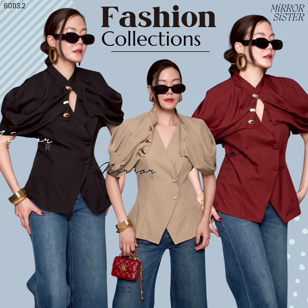 MirrorsisteR 60113.2 เสื้อทรงคอปีนแขนวอลลุ่ม