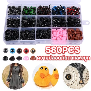 1040 ชิ้น ตุ๊กตาทําตา ความปลอดภัยตาและจมูก นํามาใช้ใหม่ ปุ่มตาหลายขนาด ตุ๊กตาสัตว์ของเล่น หมีตาจมูก