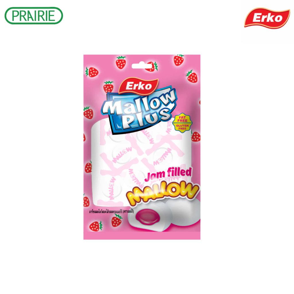 เออโก้ มาร์ชแมลโลว์สอดไส้ รสสตรอเบอร์รี่ 100 กรัม / Marshmallow Filled with Strawberry 100 g.