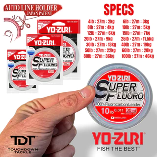 YO-ZURI SUPER FLUORO 100% FLUOROCARBON LEADER *** สายชอค ตัวตึง สุดคุ้ม MADE IN JAPAN 100% ***