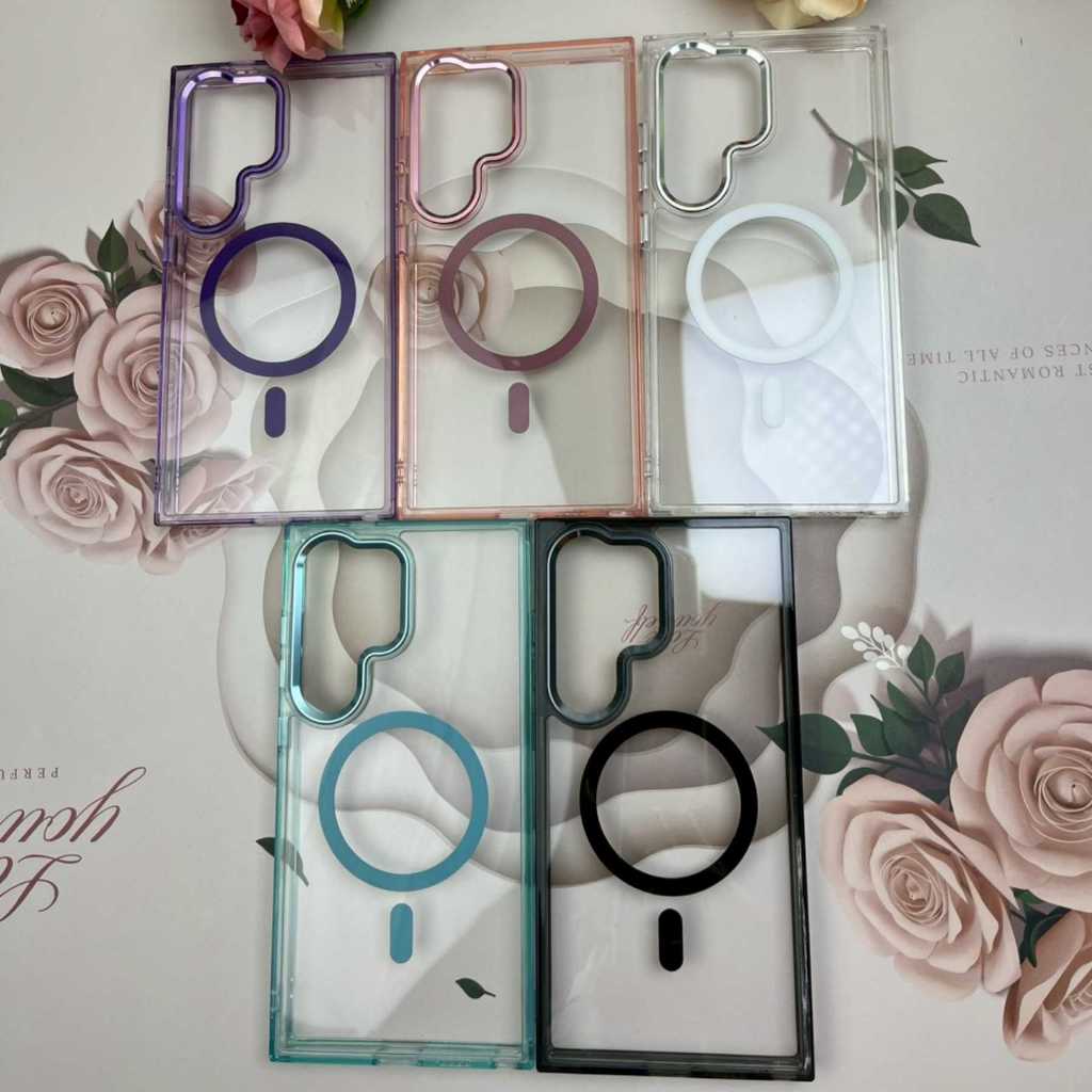 เคสหลังใส ขอบสี ชาร์จแม่เหล็ก Case Color Mag S26 Ultra / S26 / S25 / S24 / S23 / A57/A56/A36/A16 / A17/A07/ Ultra / Fe