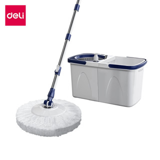 Deli ไม้ถูพื้น ไม้ม๊อบถูพื้นพร้อมถังปั่น แยกถังได้ ม๊อบไมโคร…