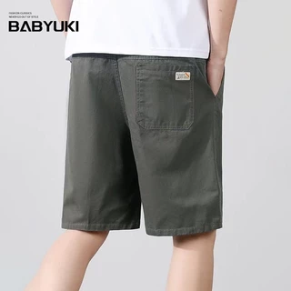 BU กางเกงขาสั้นผู้ชาย เนื้อผ้าดีผ้าcotton100% กางเกงลำลองมียางยืดและเชือก มีไซส์L-3XL