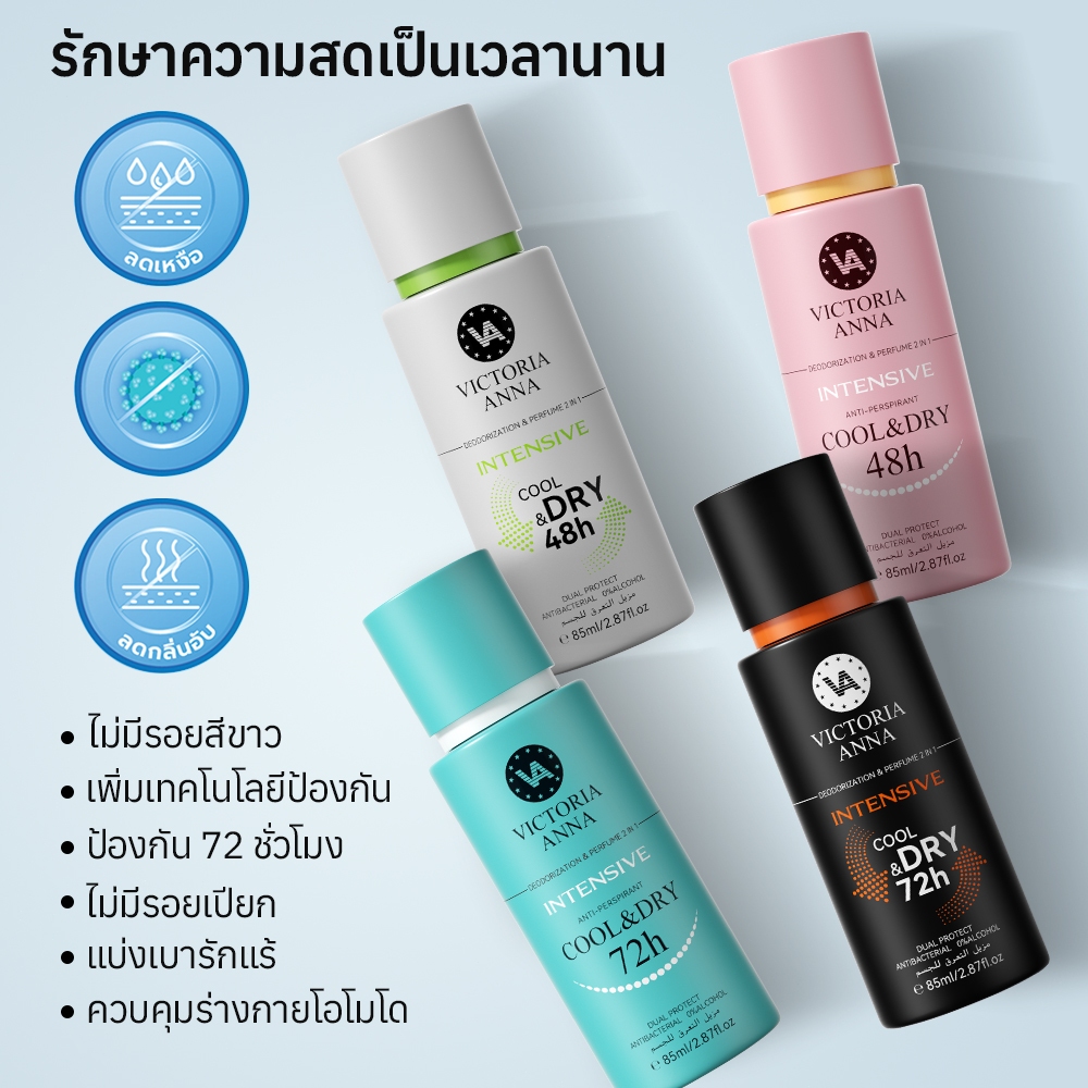 VICTORIA ANNA อาร์มพิท เมจิก 48 ชม. คูลแอนด์ดราย ดีโอโดไรซิ่ง แอนด์ ไวท์เทนนิ่ง ทูอินวัน