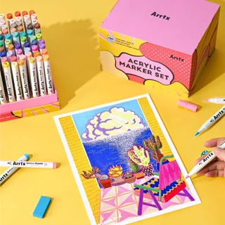 FOLIO ART : Arrtx ปากกาอะคริลิคมาร์คเกอร์ 120 สี Anime colors set (Brush Tip) รหัส 94008