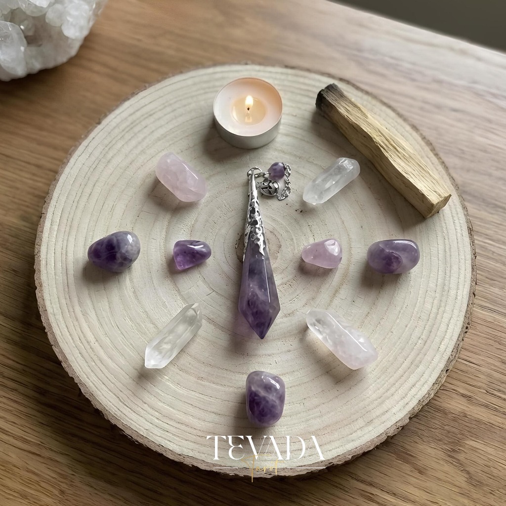 เพนดูลั่ม สร้อยคอหิน หินมงคล Healing Amethyst Pendulum Necklace หินแท้ บำบัดความเครียด พร้อมส่ง ราคา ถูกที่สุด ดีลบีเคเค แกลเลอรีภาพที่ 8