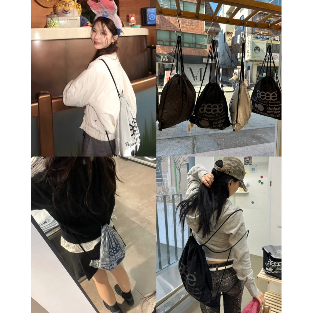 (pre-order) aeae – web logo gym sack รอบโปร ของแท้ ราคา ถูกที่สุด ดีลบีเคเค แกลเลอรีภาพที่ 5