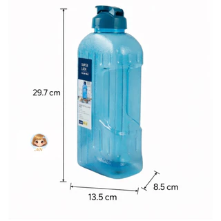 ขวดน้ำพลาสติก Super Lock ความจุ 2 ลิตร ปราศจากสารก่อมะเร็ง (BPA Free) มีไมโครแบน ล้างทำความสะอาดง่าย