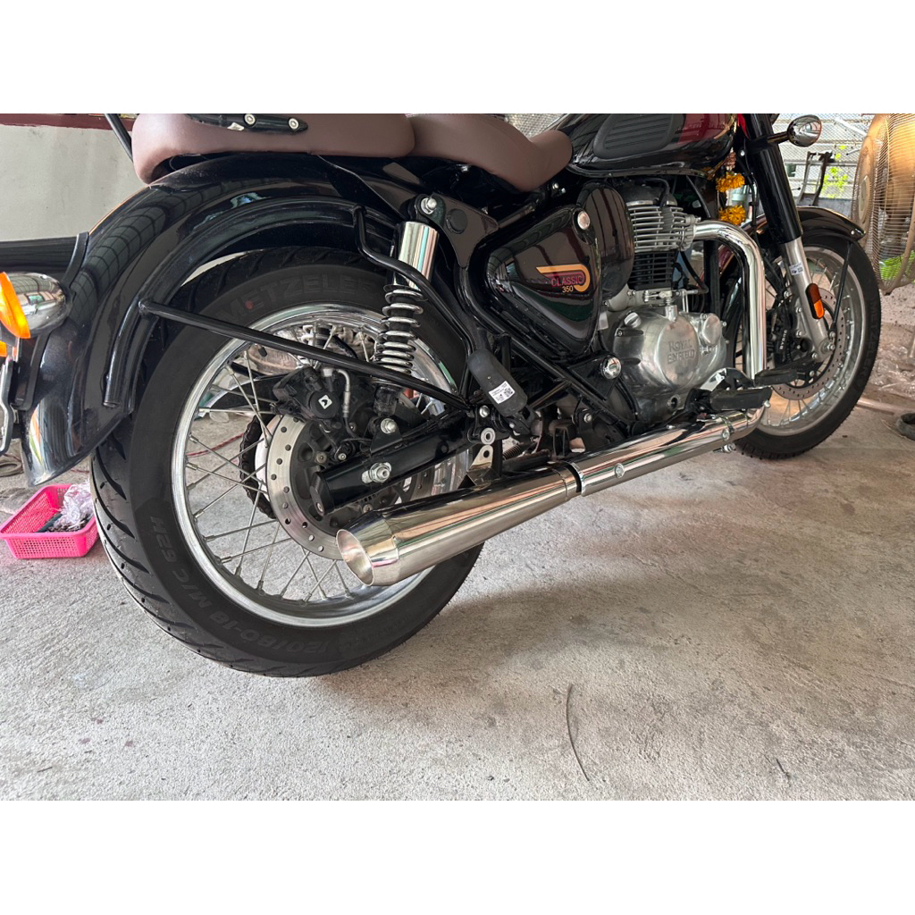 ท่อ Shock wave สำหรับ RE350 Royal Enfield Classic 350 งานคัสตอม เสียงทุ้ม ลั่น