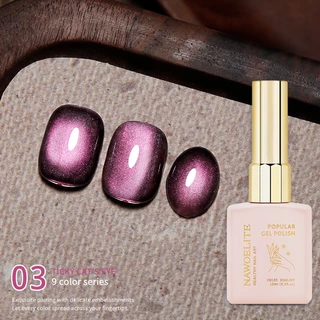Nawoelite สีทาเล็บ สีเจล สีทาเล็บเจล เจลทาเล็บตาแมว 9 สี Ticky ผงแม่เหล็กเท่า เรืองแสงดั่งดวงดาว สำหรับคนรักทำเล็บ DIY